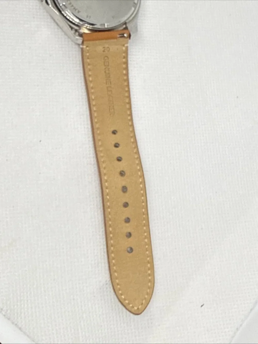 Fossil AM4623 Cecile Crystal Accented 40mm Quartz Brown Leather Strap Women's